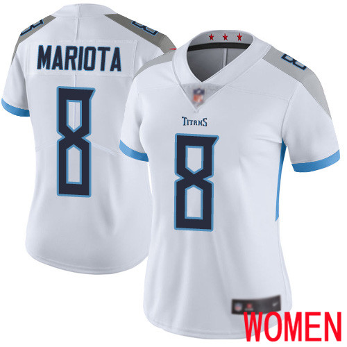 Tennessee Titans Limited White Women Marcus Mariota Road Jersey NFL Football #8 Vapor Untouchable